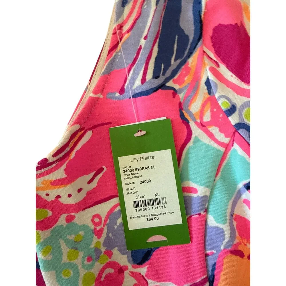 Lilly Pulitzer Amelia Dress XL NWT Fit Flare Bright Floral Summer
